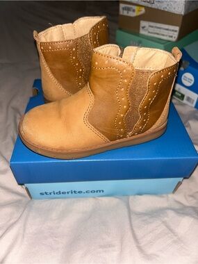 Stride Rite Kids Tan Pull-On Western Boots